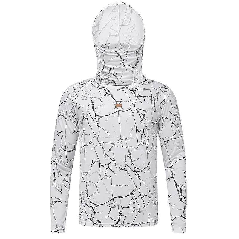 Mens UPF50+ T-Shirt Hoodie Tight Sports Casual Sun Protection T-Shirt Running gallery