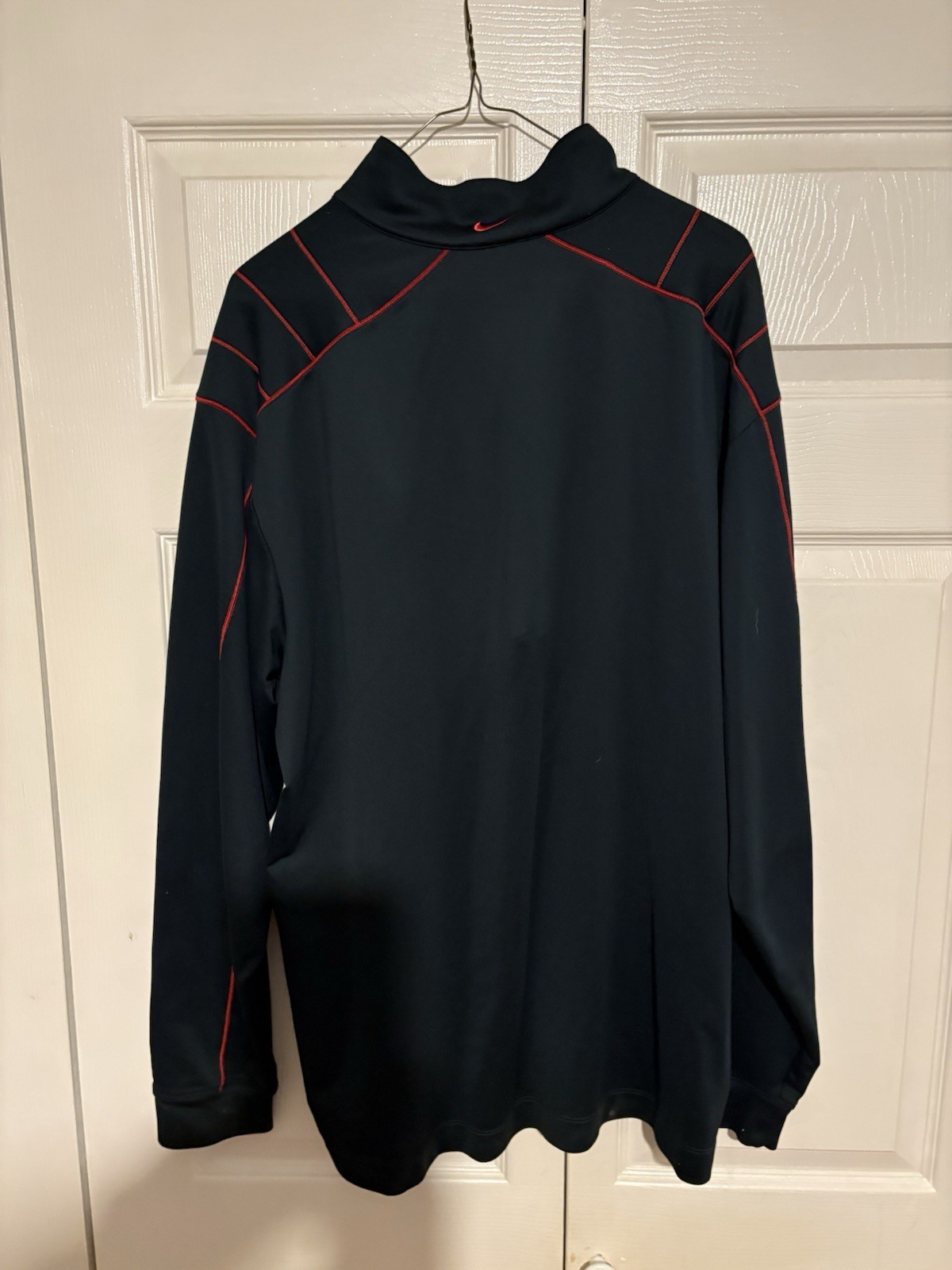 Men’s Nike Golf 1/4 Zip Pullover Dri Fit. Black, Red, And White In Colour. XL gallery