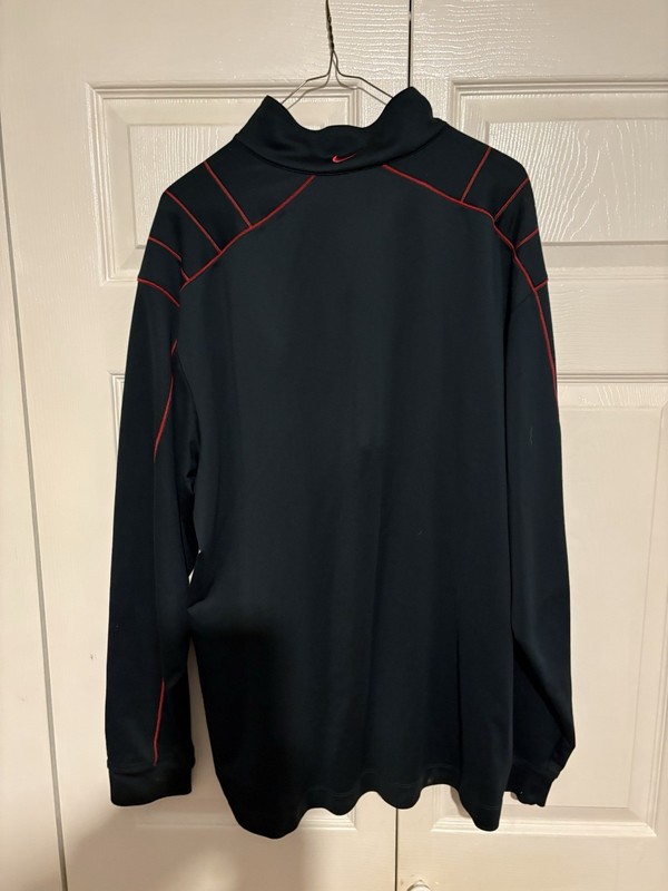 Men’s Nike Golf 1/4 Zip Pullover Dri Fit. Black, Red, And White In Colour. XL gallery