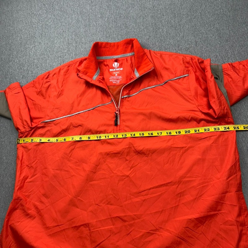 Sunice 1/4 Zip Short Sleeve Rain Gear Golf Top Windbreaker Mens Large Orange gallery