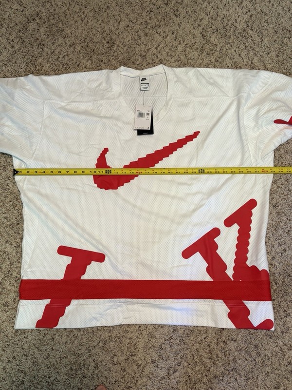 NIKE SPORTSWEAR CLUB HOCKEY JERSEY Mens Size XXL Oversized WHITE RED HV1137-100 gallery