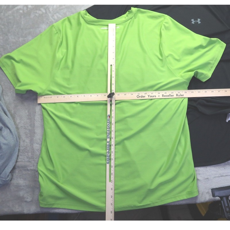 Lot of 3 Under Armour Men's HeatGear T-Shirt XL Black Lime Green Gray gallery
