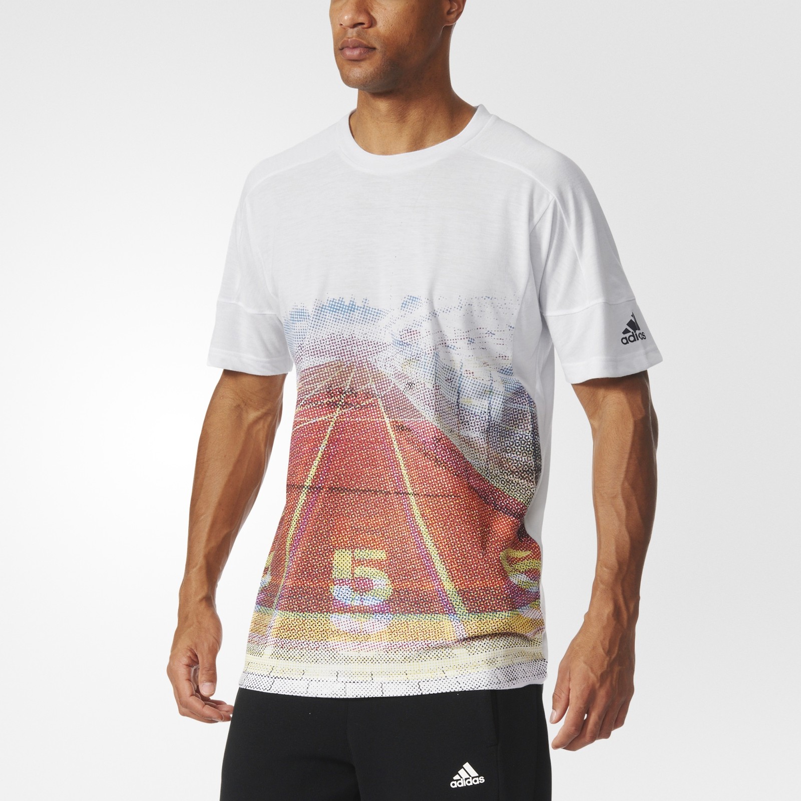 Adidas Performance SIDELINE ALLOVER PRINT Graphic Tee AOP T Shirt Mens sz M NWT gallery