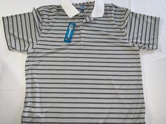 PGA TOUR DRY Golf Polo Shirt Blue Gray Stripe MSRP $50 New Free Shipping
