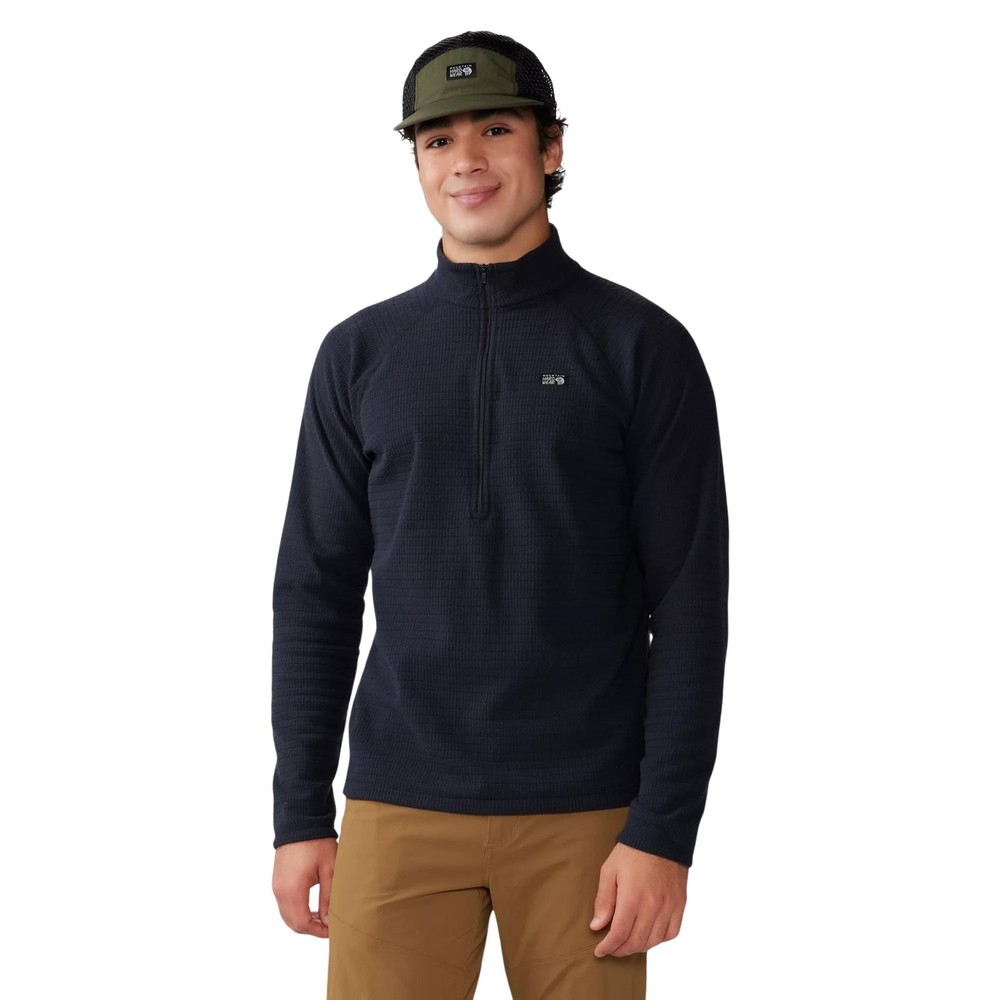 Mountain Hardwear Summit Grid Half Zip Men's Sweatshirt, Black, X-Large