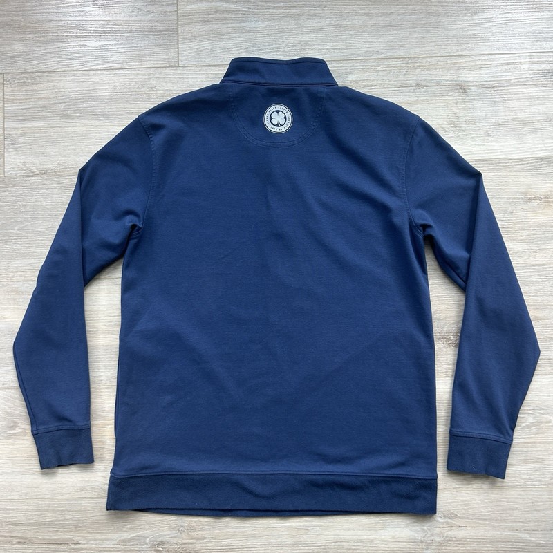 Black Clover Men’s Medium Live Lucky Navy Blue Cotton Blend 1/4 Zip gallery