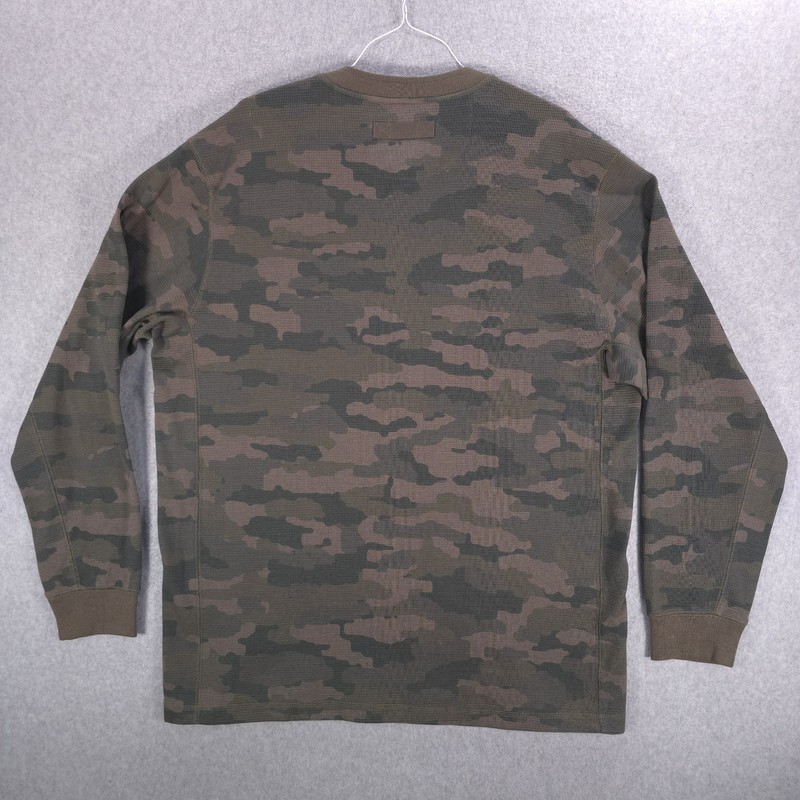 Duluth Trading Camo Burley Thermal Waffle Knit Casual Henley Shirt Mens XL gallery