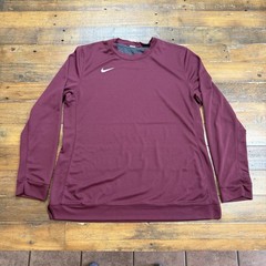 Nike Basketball Long Sleeve Shooting Shirt Mens Large Burgundy Dri-FIT Crew Top