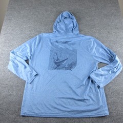 Guy Harvey Shirt Mens 2XL Blue Hooded Long Sleeve Fishing Graphic Tee Marlin