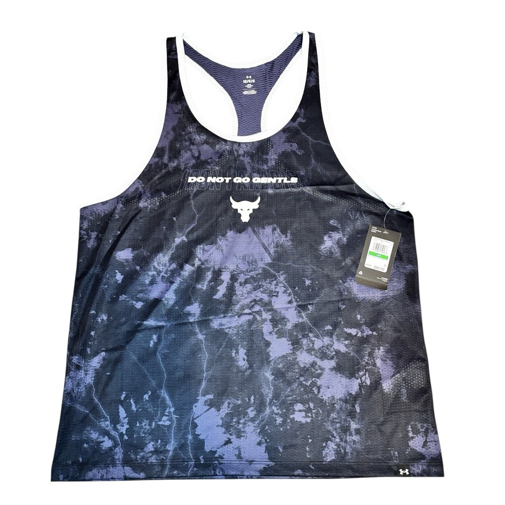 Under Armour Project Rock Mesh Tank Top Mens Large Do Not Go Gentle NEW