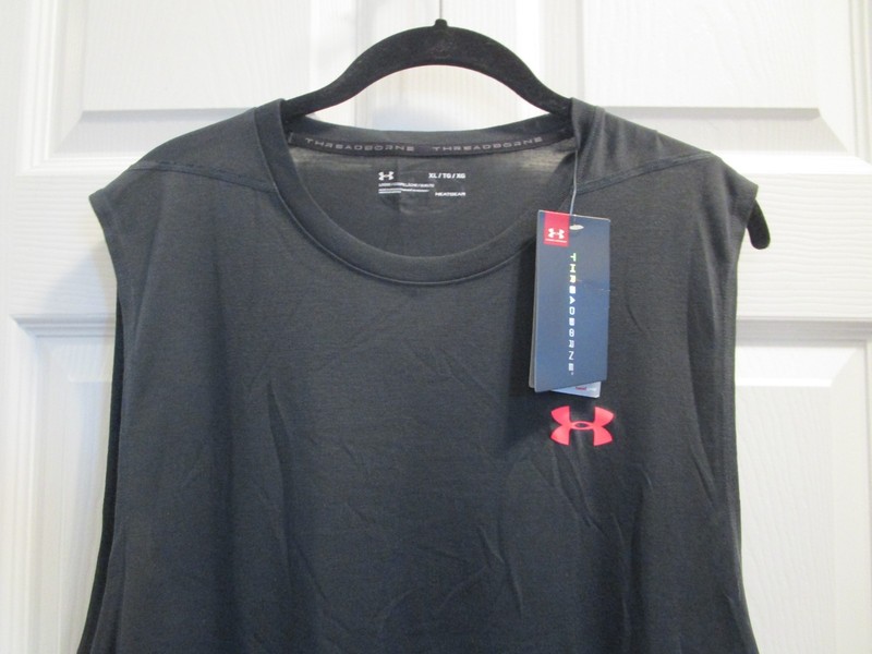 UNDER ARMOUR THREADBORNE MEN'S BLACK MUSCLE TANK TOP SIZE XL NEW gallery