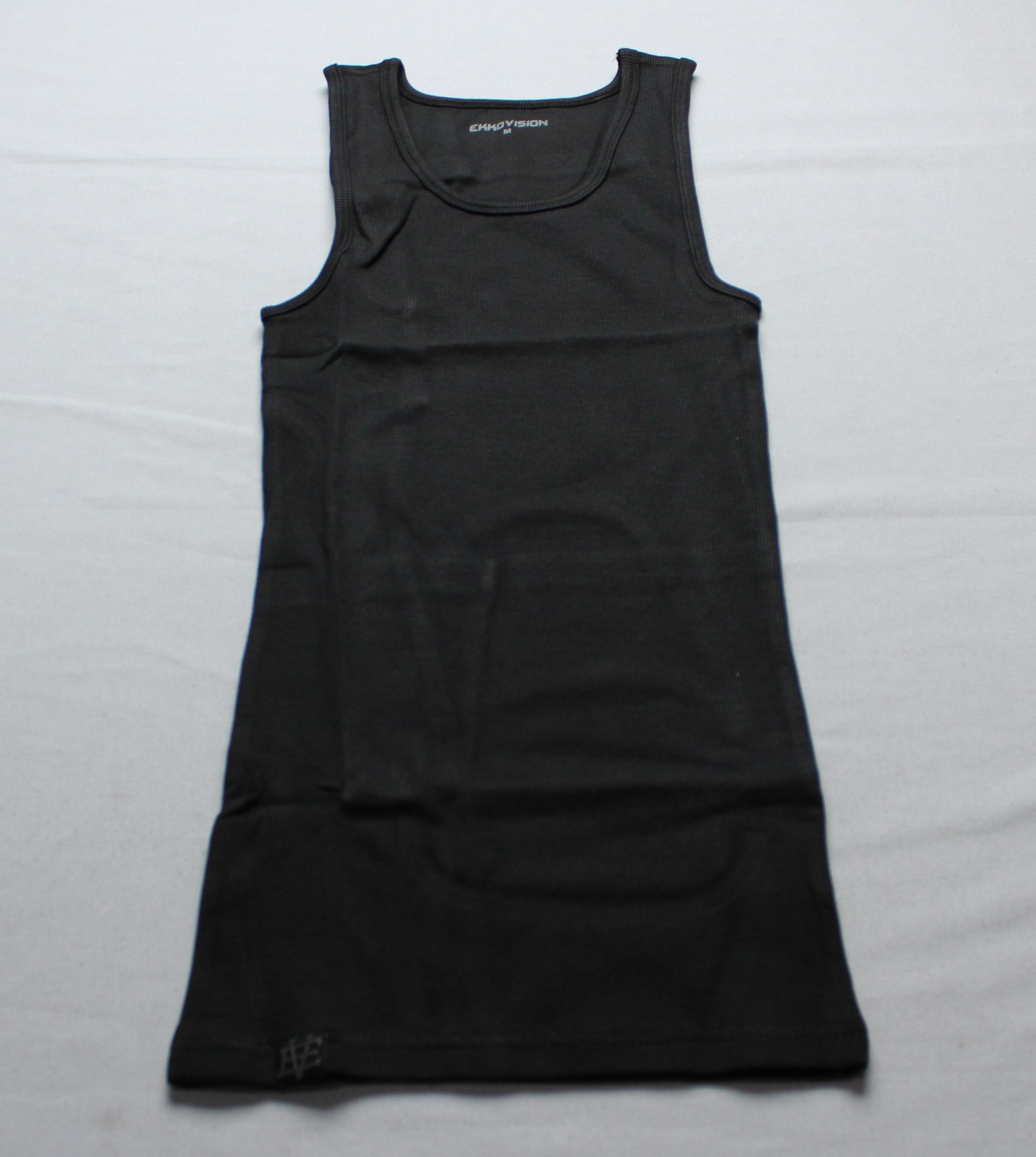 Ekko Vision Men's OG Solid Stretch Ribbed Beater Tank Top EJ3 Black Medium gallery