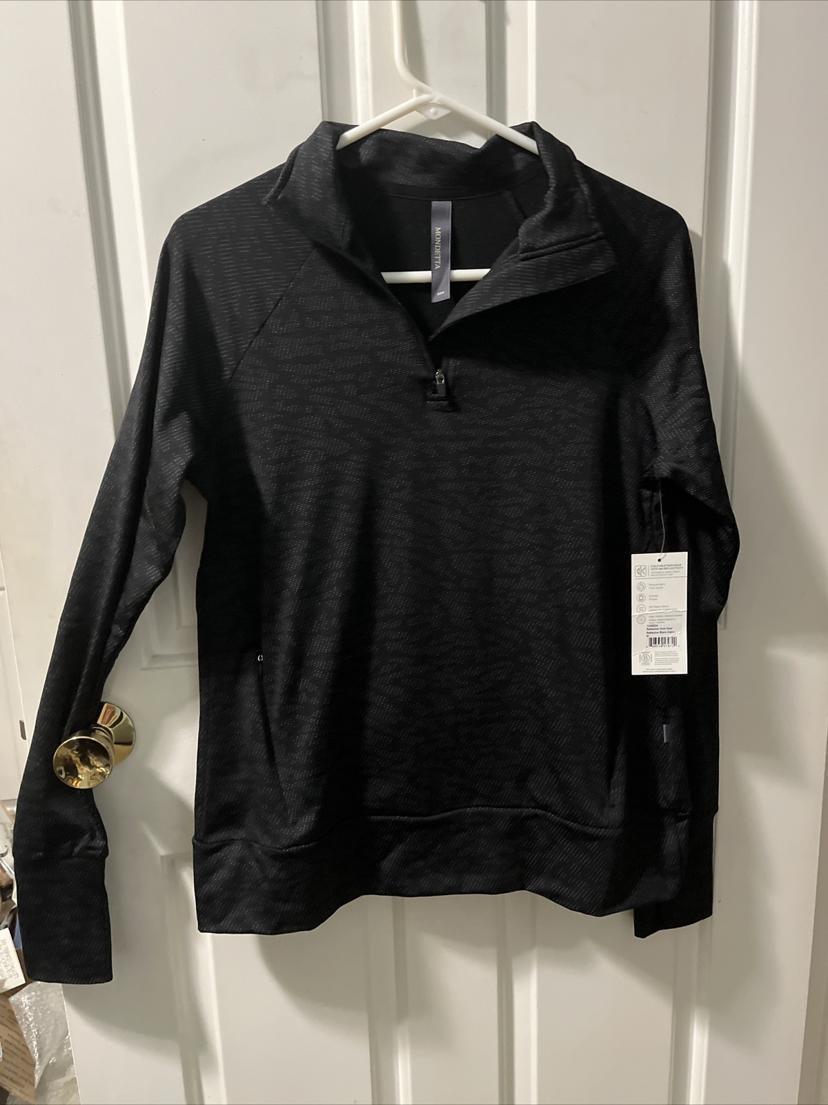 MONDETTA quarter zip athletic pullover Gray Design Long Sleeved New! gallery