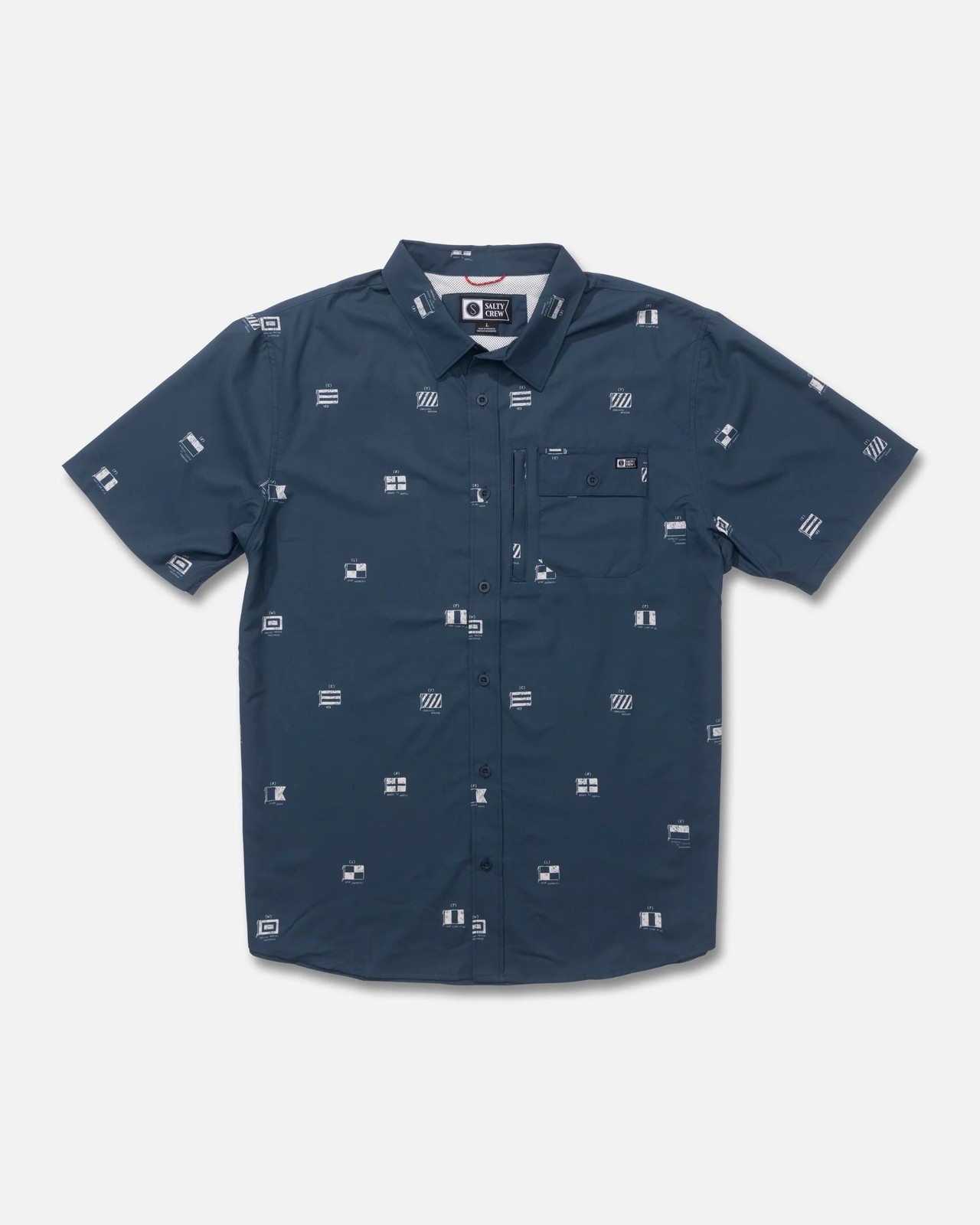 Salty Crew Flagship UV Button Up Men's Shirt, Midnight Navy, XX-Large gallery