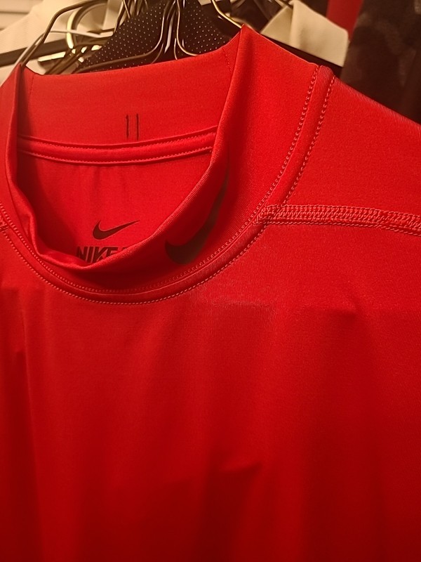 Nike Pro Combat Long Sleeve Red Mock Neck Compression Shirt Men's XL Dri-Fit gallery