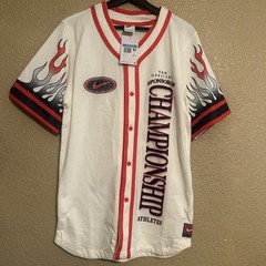 Nike Americana Flames Baseball Jersey Button Up Shirt New NWT DV9642-133 Medium
