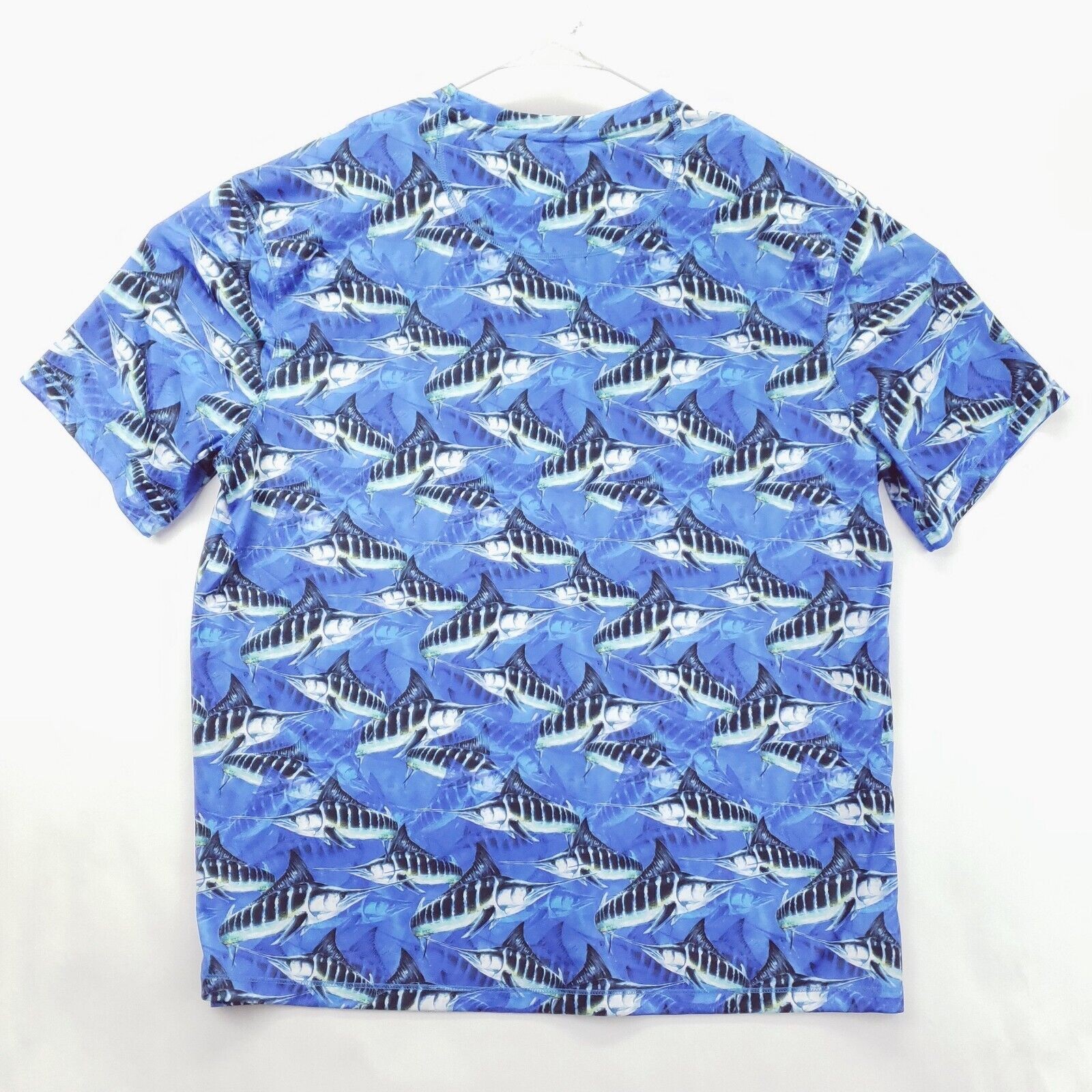 Reel Legends Fishing Shirt Mens Large Blue Reel Tec Marlin Sailfish gallery