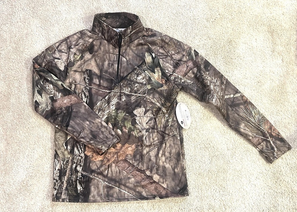 NWT Mossy Oak Long Sleeve Performance 1/4 Zip break up country Camo Mens Medium