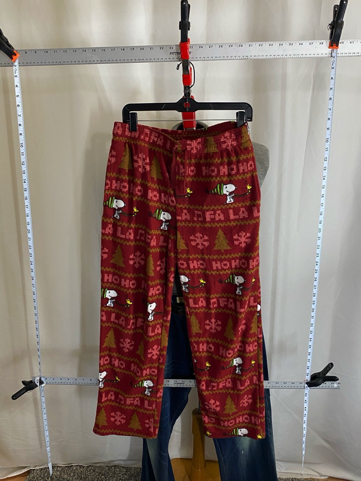 Peanuts Snoopy Pajama Pants Bottom Small S Length 31 Christmas gallery