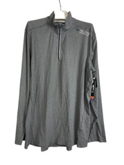 AL1VE Magnetics Men’s Quarter-Zip Long-Sleeve Pullover Top, Charcoal Gray, XL