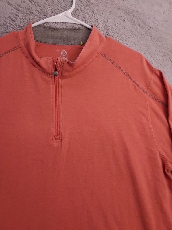 Tasc Pullover Mens 2XL XXL Bamboo Blend Performance Quarter Zip Orange Golf Prep gallery