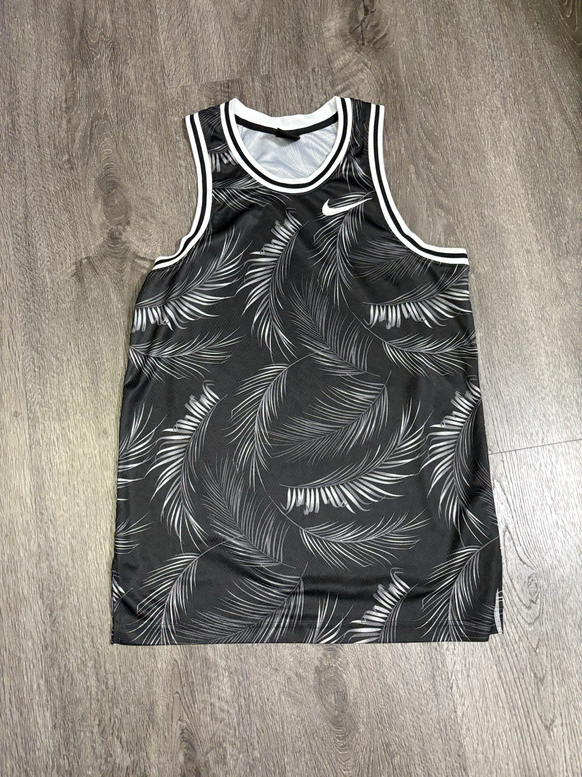 Nike Mens Small DNA Jersey Palm Floral Dri-Fit Black Basketball Tank AJ3536-010 gallery