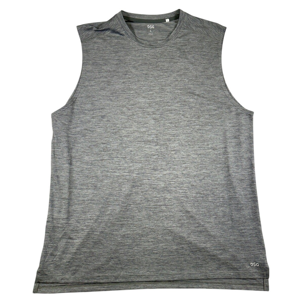 DSG Mens Sleeveless Training Muscle Tee Heather Grey Space Dye Size Large gallery