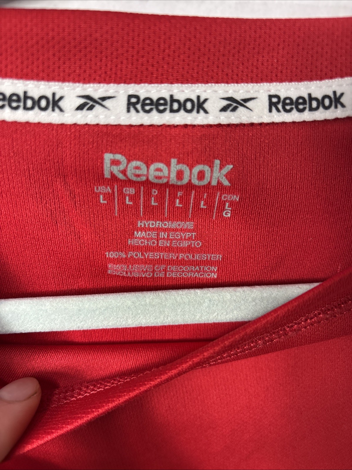 Reebok Mens Athletic Shirt Large Red Hydromove Performance Workout Tee gallery