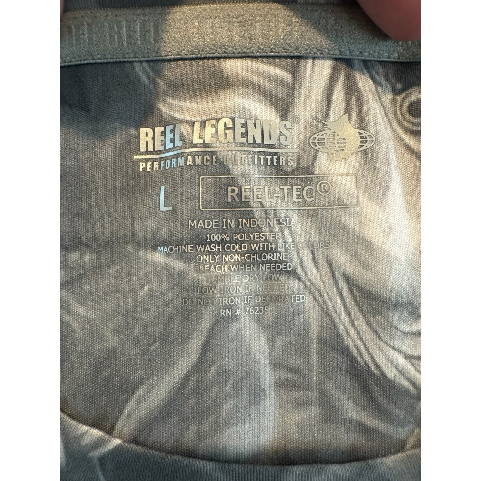 Reel Legends Reel-Tec Shirt Men’s L Gray Long Sleeve Performance Bass Fishing gallery