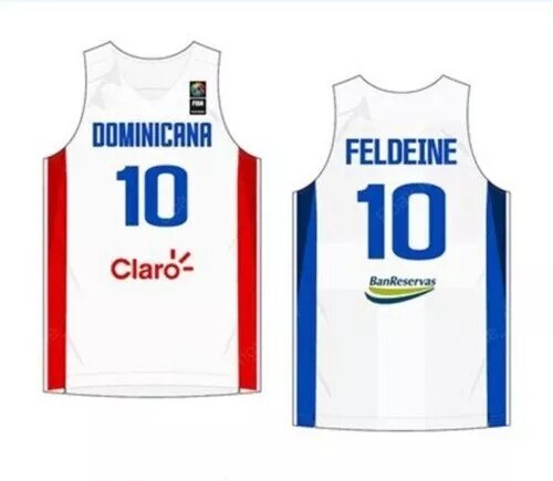 Horford 10 Towns 32 Dominicana Basketball Jersey White Blue Sewn Custom Names