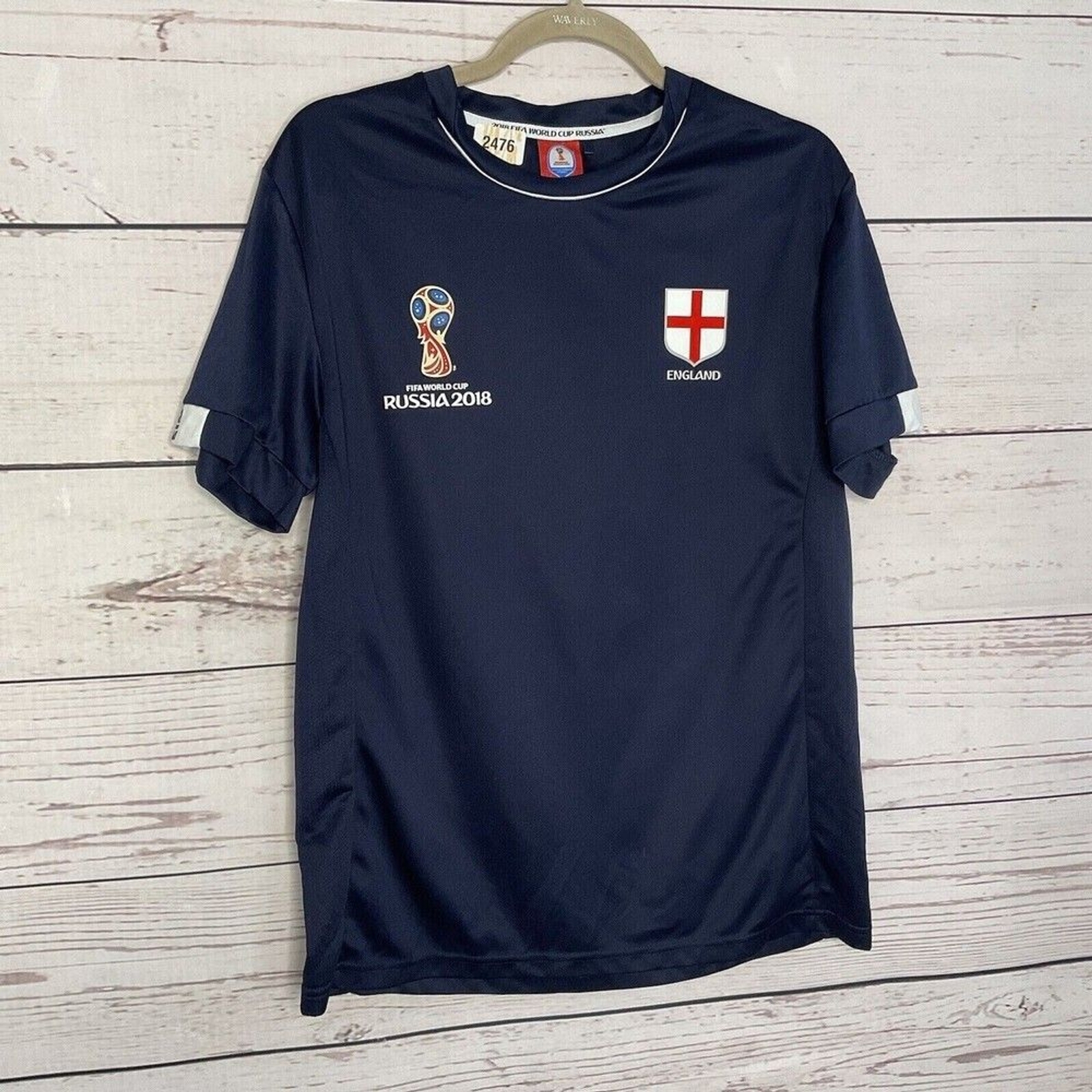 Fifa World Cup Russia 2018 Navy England Short Sleeve Jersey Shirt Size S gallery