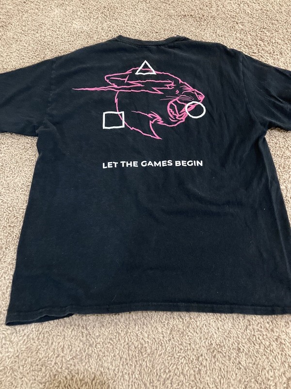 Mr Beast Game shirt men's large black graphic shirt "Let the Games Begin" gallery