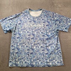 Under Armour UA Fishing Blue Digital Camo Camouflage Performance Shirt Mens XL