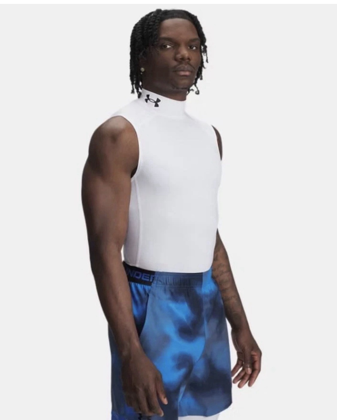 Under Armour Men's Compression Mock Sleeveless, White, 2X/2TG/2EG gallery
