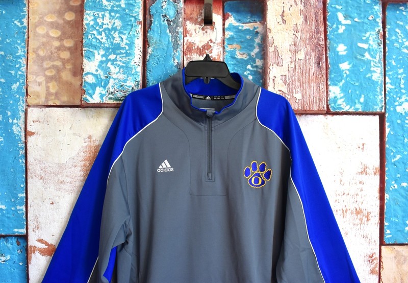Men's Adidas 1/4 Zip Performance Pullover MLB Baseball 2XLARGE Gray/Blue gallery