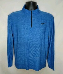 Nike Dri Fit Long Sleeve 1/4 Zip Mens Medium Blue Training