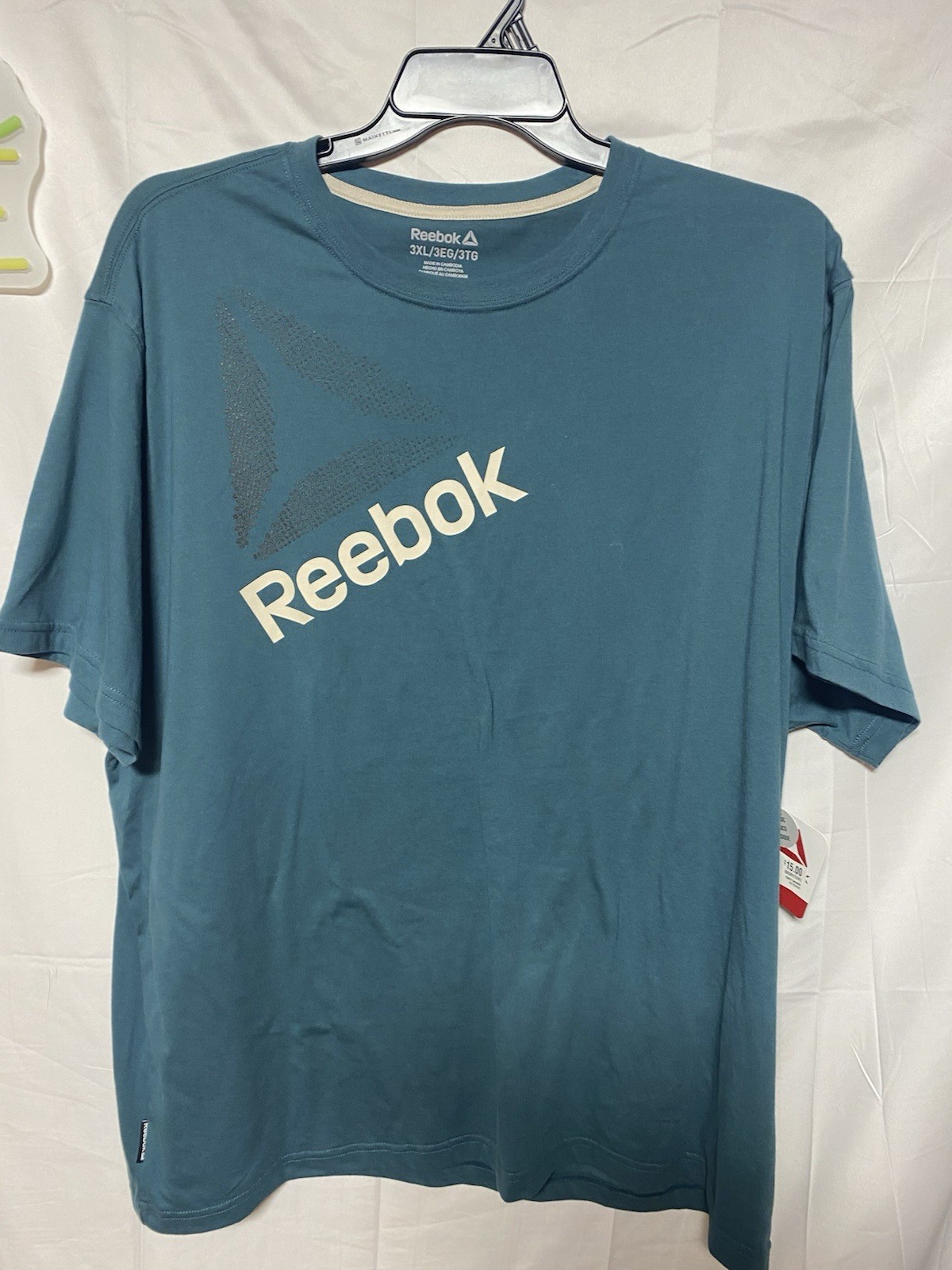 Reebok Men's Big & Tall 2XL Blue Logo Graphic Crew Neck Polyester T-Shirt gallery