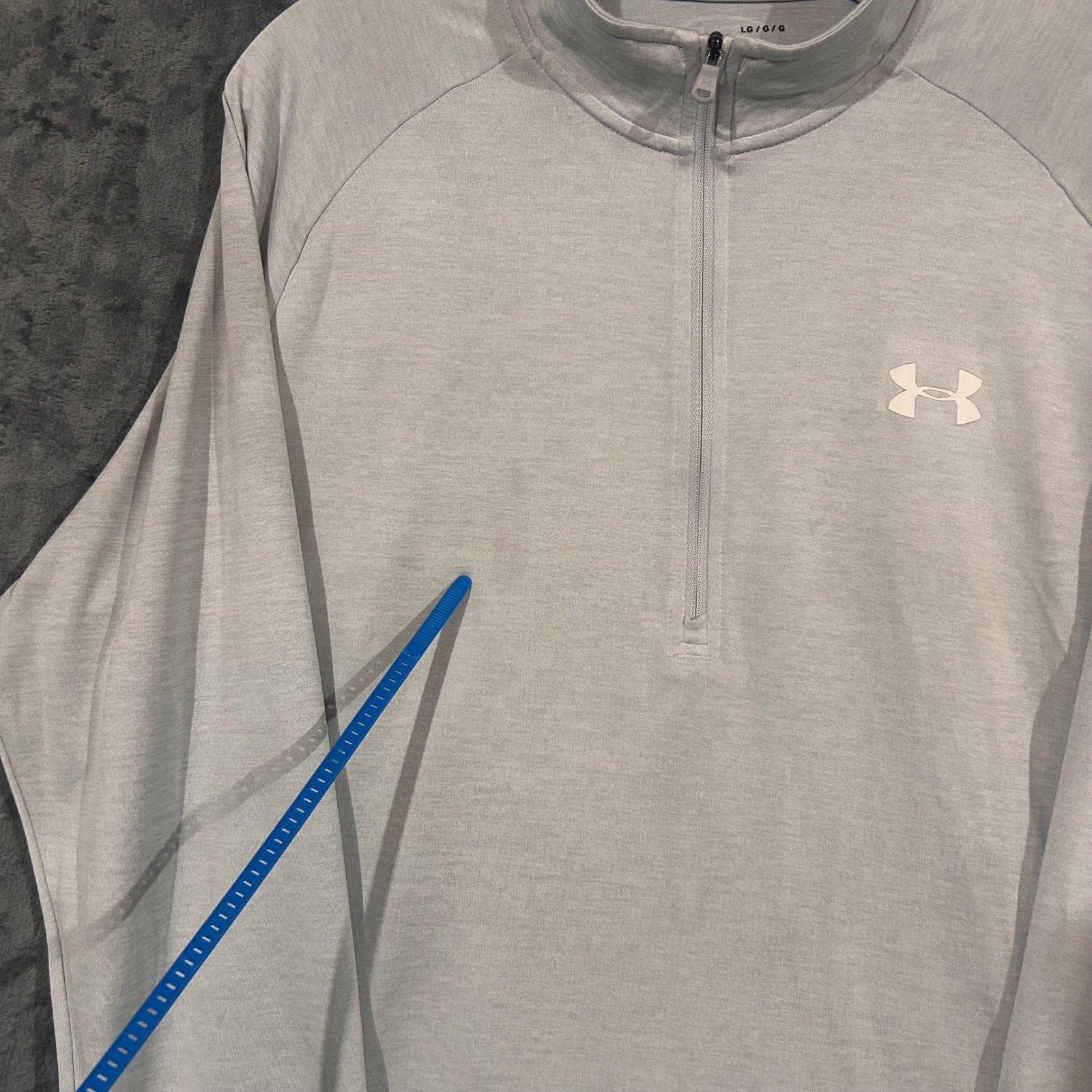 Under Armour Mens Tech 1/2 Zip Pullover Light Gray Heather Long Sleeve Large gallery
