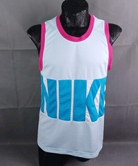 Nike Dri-Fit Jersey Tank Top Size Medium Mebs Blue Sleevless Pullover Spellout