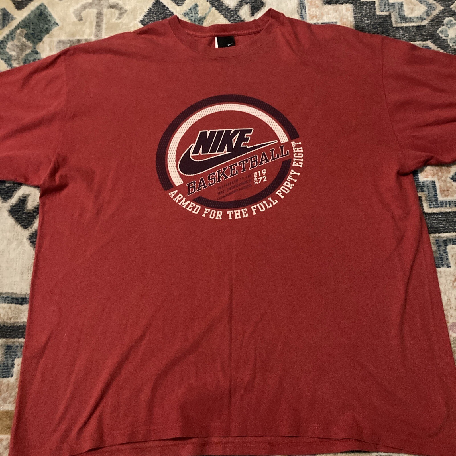 Men's Nike Basketball The Full Forty Eight Red Black White T-Shirt Size XL Y2K gallery