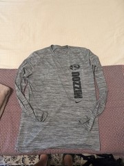Mizzou Men’s Medium Gray Running Long Sleeve Shirt Missouri Tigers Athletic Grey