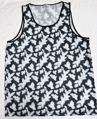 Bear Wear Blue Mesh Tank Butterfly Abstract Pride Festival Palm Springs Pool EUC