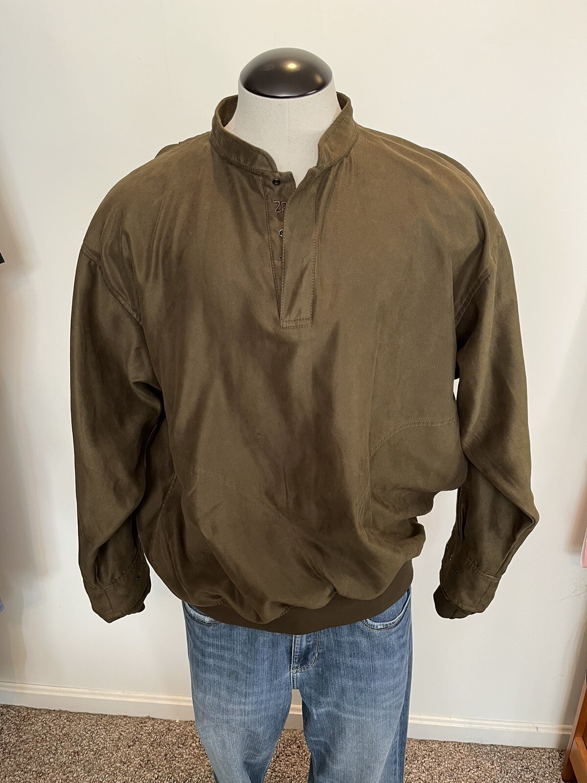Zero Restriction Golf Outerwear Mens Microsuede Windshirt Pullover Jacket Large gallery