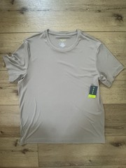 NWT Tek Gear Mens Large Tan Khaki Dry Tek Performance T-Shirt Moisture Wicking