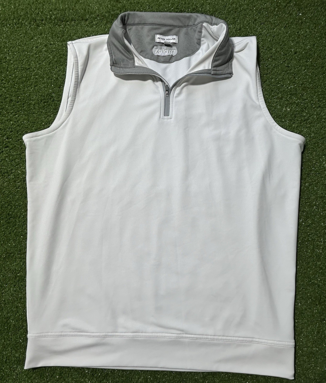 Peter Millar Perth 1/4 Zip Performance Golf Vest Mens XL Logo White gallery