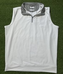 Peter Millar Perth 1/4 Zip Performance Golf Vest Mens XL Logo White