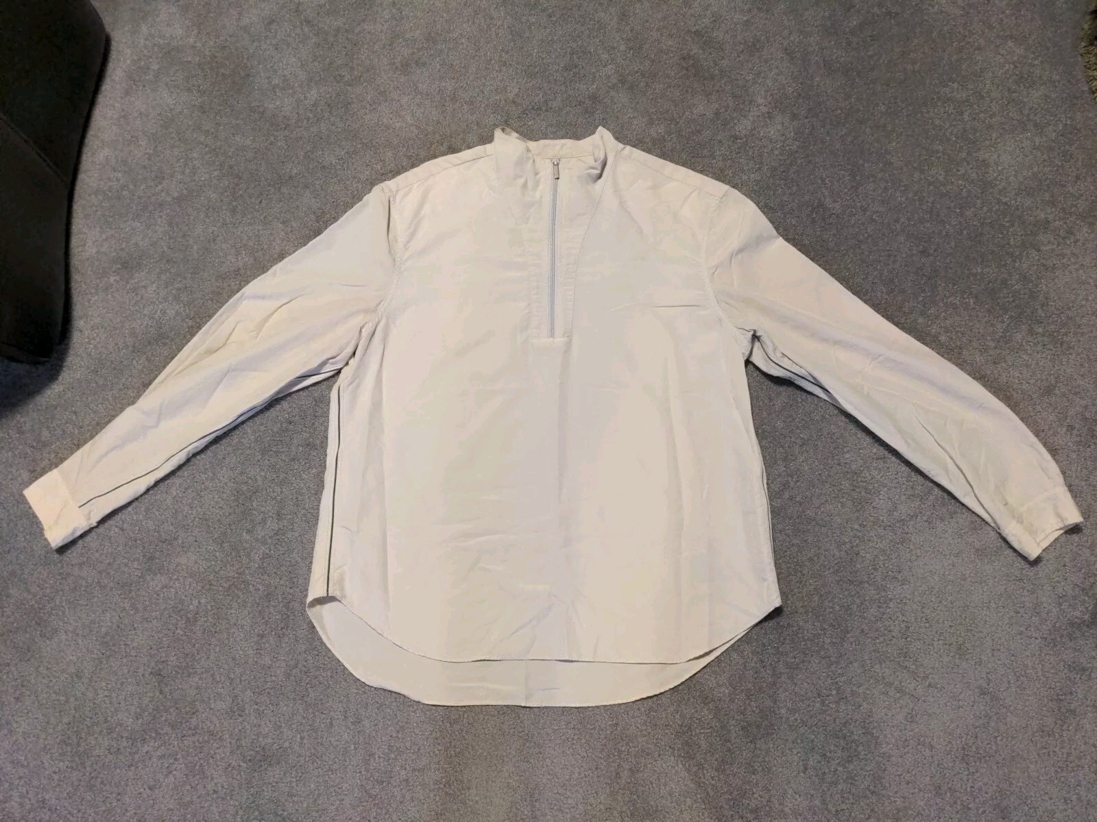 Armani Exchange AX Long Sleeve Nylon Shirt Mens XL Cream Off-White Y2K gallery
