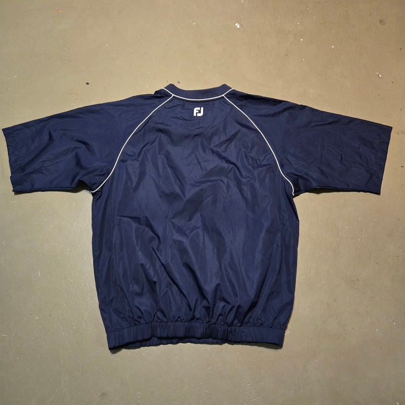 FootJoy V-Neck Short Sleeve Pullover Windshirt in Navy Men's Size Large gallery