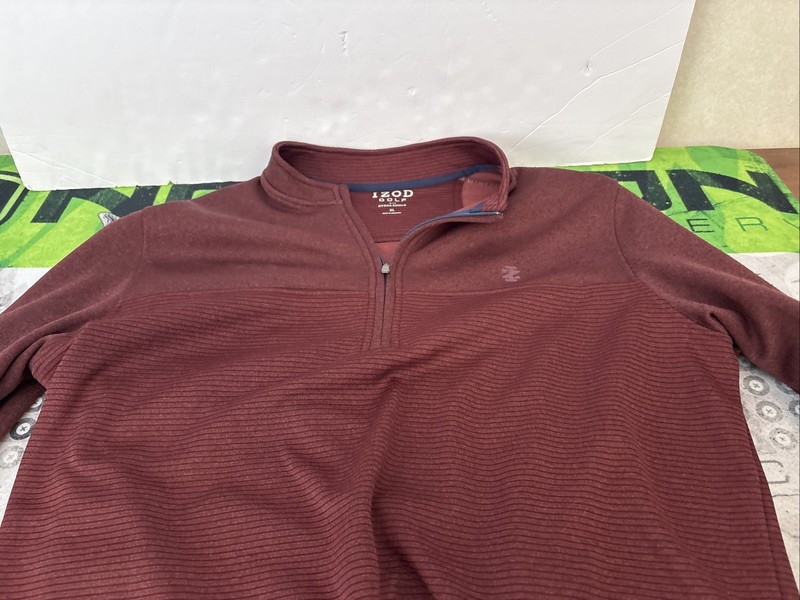 IZOD Golf Sweater Mens XL 1/4 Zip Pullover Hydra Shield Outdoor, New gallery