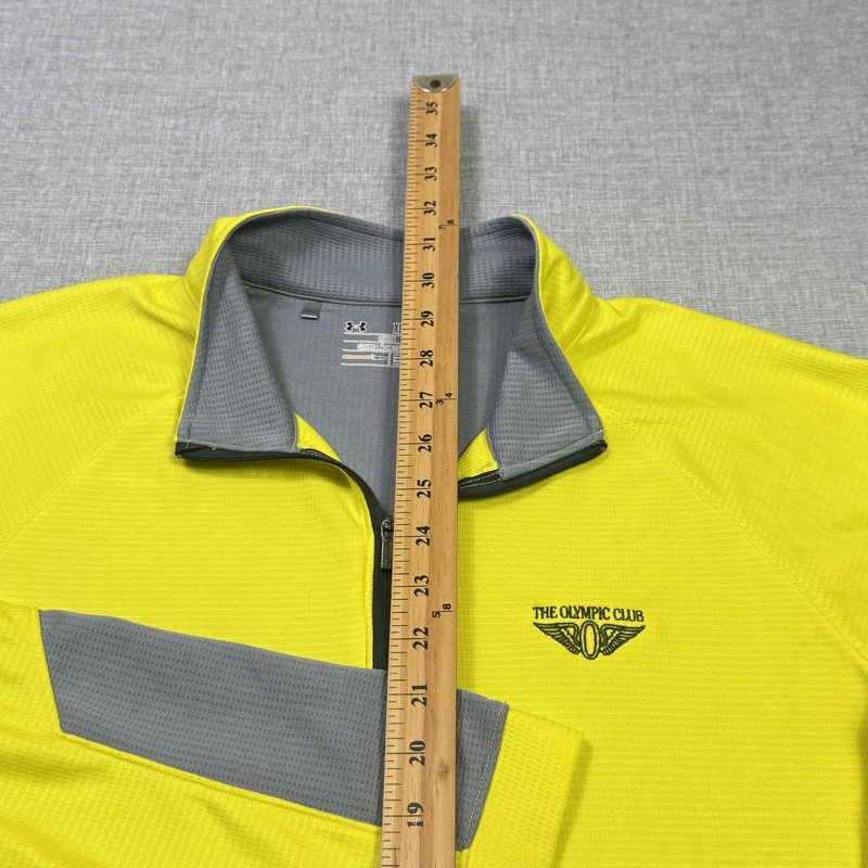 Under Armour The Olympic Club Golf 1/4 Zip Pullover Mens XL Yellow Mock Neck gallery